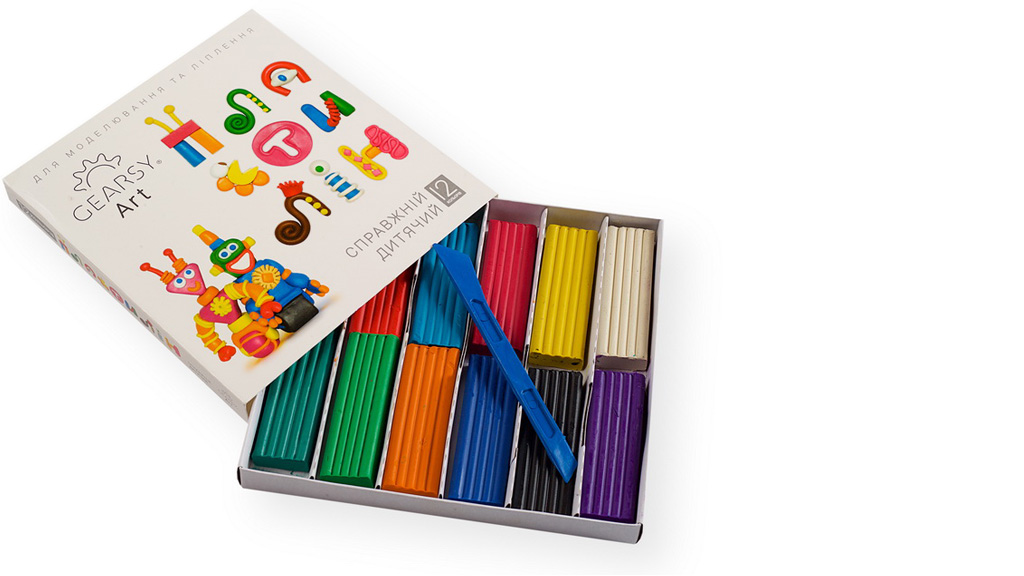 Пластилін дитячий «GEARSY ART», набір із 12 кольорів